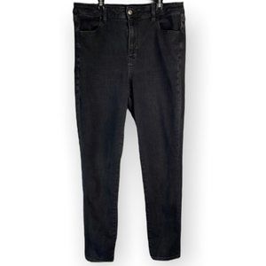 American Eagle Super Hi-Rise Jegging Jeans black 360 next level stretch Size 16
